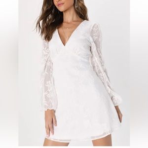 Like New Lulu’s Angelic Bliss Puff Sleeve Mini Dress